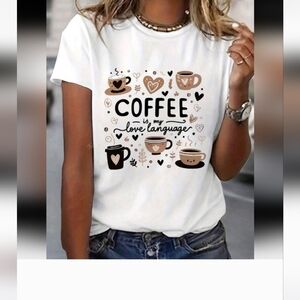 Women's White Coffee Graphic Tee